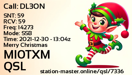 QSL Card for MI0TXM QSO with DL3ON