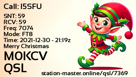 QSL Card for M0KCV QSO with I5SFU