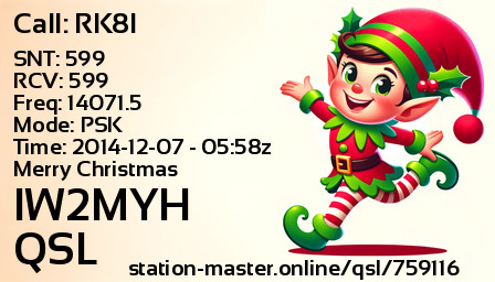 QSL Card for IW2MYH QSO with RK8I