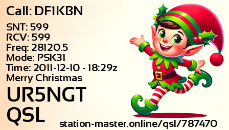 QSL Card for UR5NGT QSO with DF1KBN