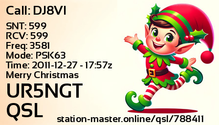 QSL Card for UR5NGT QSO with DJ8VI