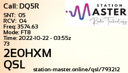QSL Card for 2E0HXM QSO with DQ5R