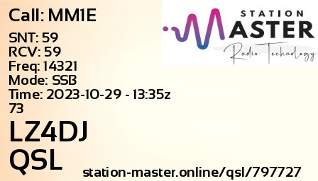 QSL Card for LZ4DJ QSO with MM1E