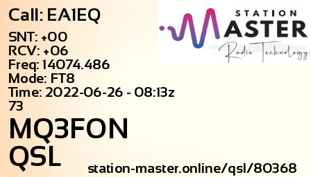 QSL Card for MQ3FON QSO with EA1EQ