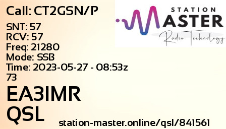 QSL Card for EA3IMR QSO with CT2GSN/P