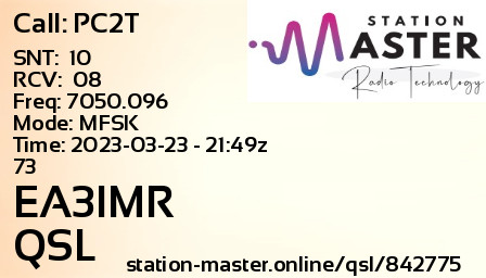 QSL Card for EA3IMR QSO with PC2T