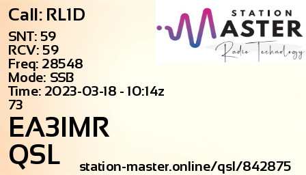 QSL Card for EA3IMR QSO with RL1D