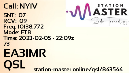 QSL Card for EA3IMR QSO with NY1V