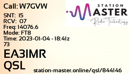 QSL Card for EA3IMR QSO with W7GVW