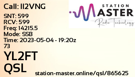QSL Card for YL2FT QSO with II2VNG