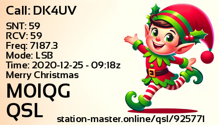 QSL Card for M0IQG QSO with DK4UV