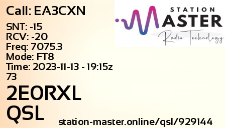 QSL Card for 2E0RXL QSO with EA3CXN