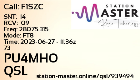 QSL Card for PU4MHO QSO with F1SZC