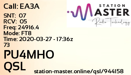 QSL Card for PU4MHO QSO with EA3A