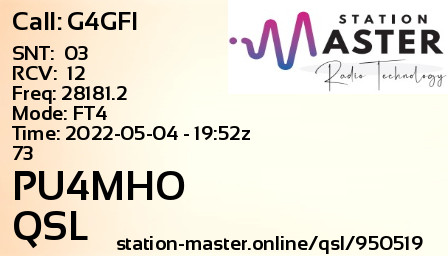 QSL Card for PU4MHO QSO with G4GFI
