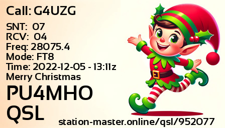 QSL Card for PU4MHO QSO with G4UZG