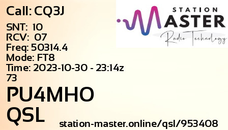 QSL Card for PU4MHO QSO with CQ3J