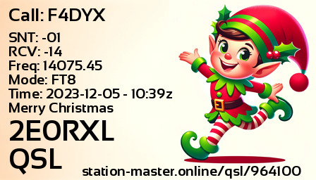 QSL Card for 2E0RXL QSO with F4DYX