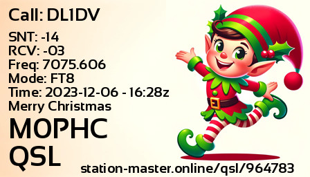 QSL Card for M0PHC QSO with DL1DV