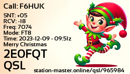 QSL Card for 2E0FQT QSO with F6HUK