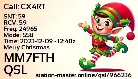 QSL Card for MM7FTH QSO with CX4RT