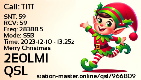 QSL Card for 2E0LMI QSO with TI1T