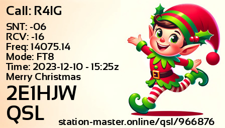 QSL Card for 2E1HJW QSO with R4IG