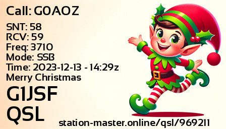 QSL Card for G1JSF QSO with G0AOZ