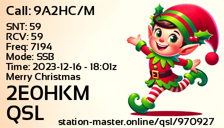QSL Card for 2E0HKM QSO with 9A2HC/M