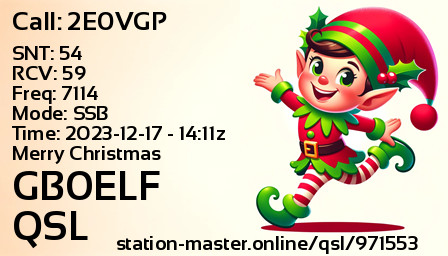 QSL Card for GB0ELF QSO with 2E0VGP