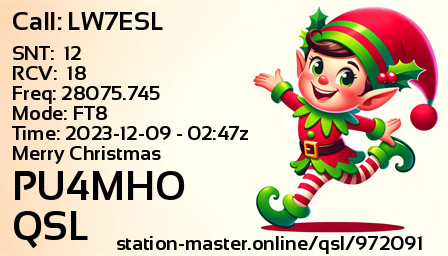 QSL Card for PU4MHO QSO with LW7ESL