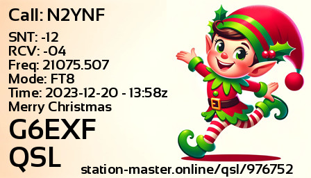 QSL Card for G6EXF QSO with N2YNF