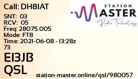 QSL Card for EI3JB QSO with DH8IAT