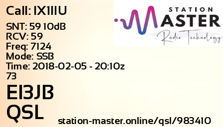 QSL Card for EI3JB QSO with IX1IIU