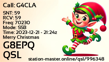 QSL Card for G8EPQ QSO with G4CLA