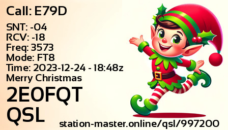QSL Card for 2E0FQT QSO with E79D