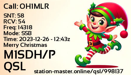 QSL Card for M1SDH/P QSO with OH1MLR